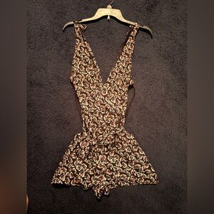 Express Black Floral Patterned Romper